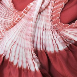 Long scarf plissenpli midi silk twill pleated tie dye shibori made by  sophie guyot silks Lyon France Shop