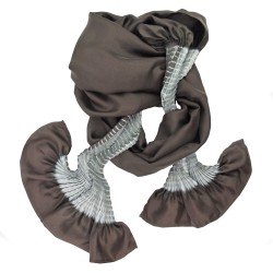 Long scarf plissenpli midi silk twill pleated tie dye shibori made by  sophie guyot silks Lyon France Shop
