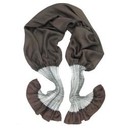Long scarf plissenpli midi silk twill pleated tie dye shibori made by  sophie guyot silks Lyon France Shop