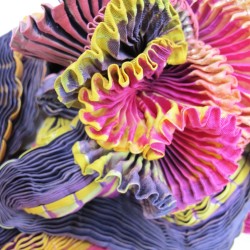 Plicatwill pleated full lenght scarf multicolor in silk twill made by sophie guyot silks workshop in Lyon France