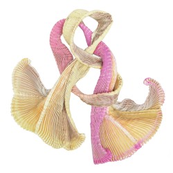 Longue écharpe plissée plicatwill multicolore en twill de soie fabriquée par sophie guyot atelier de soieries Lyon France