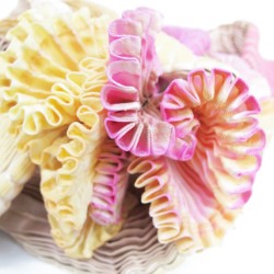 Plicatwill pleated full lenght scarf multicolor in silk twill made by sophie guyot silks workshop in Lyon France