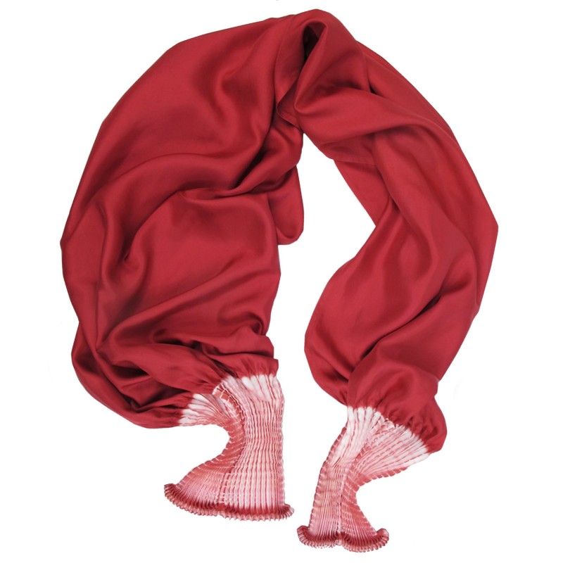 Scarf bouplibou midi silk twill pleated shibori dyed sophie guyot ilks design workshop Lyon France