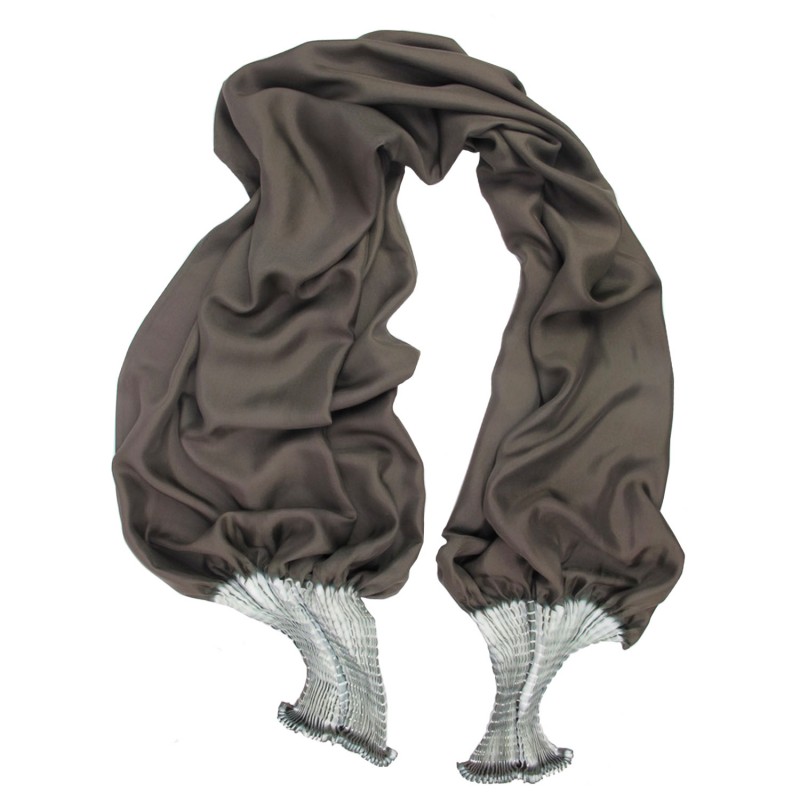 Scarf bouplibou midi silk twill pleated shibori dyed sophie guyot ilks design workshop Lyon France