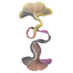 Longue écharpe plissée plicatwill multicolore en twill de soie fabriquée par sophie guyot atelier de soieries Lyon France