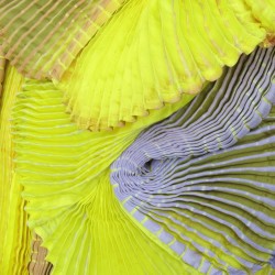 Longue écharpe plissée plicatwill multicolore en twill de soie fabriquée par sophie guyot atelier de soieries Lyon France