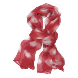 Foulard long et léger en mousseline de soie teinture artisanale motif shibori  itajime