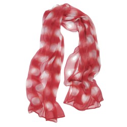 Foulard long et léger en mousseline de soie teinture artisanale motif shibori  itajime