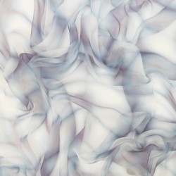 Foulard long et léger en mousseline de soie teinture artisanale motif shibori  itajime