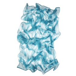 Foulard long et léger en mousseline de soie teinture artisanale motif shibori  itajime