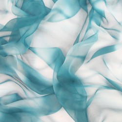 Foulard long et léger en mousseline de soie teinture artisanale motif shibori  itajime