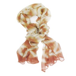 Foulard long et léger en mousseline de soie teinture artisanale motif shibori  itajime