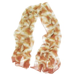 Foulard long et léger en mousseline de soie teinture artisanale motif shibori  itajime