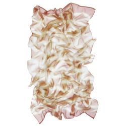Foulard long et léger en mousseline de soie teinture artisanale motif shibori  itajime