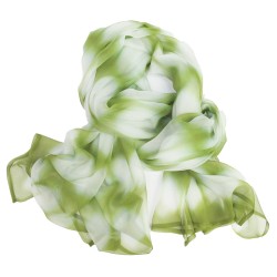 Foulard long et léger en mousseline de soie teinture artisanale motif shibori  itajime