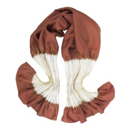 Foulard court plissé minipli twill de soie fabrication sophie guyot soieries Lyon France