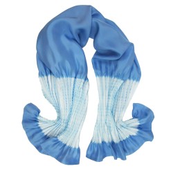 Foulard court plissé minipli twill de soie fabrication sophie guyot soieries Lyon France