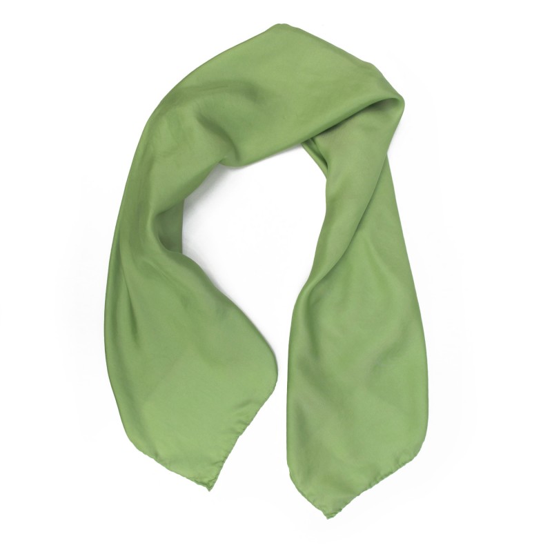 Square 90 plain soft green in silk twill, rolled finish by sophie guyot ...