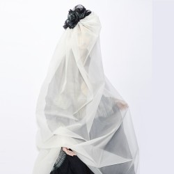 Cape étole paplibulle bicolore 001
 et bibi assorti en organza de soie