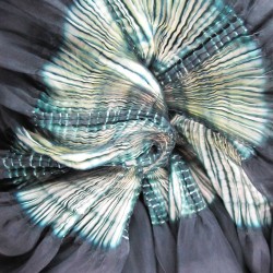 Cape stole paplibulle two-tone 001, pleated silk organza by sophie guyot silks made in Lyon France