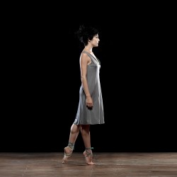 Robe en jersey et organza de soie réversible