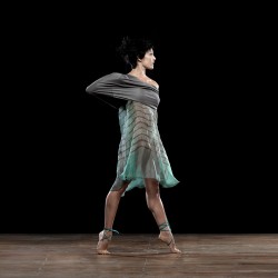 Robe en jersey et organza de soie réversible