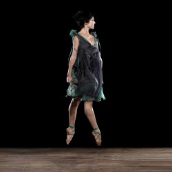 Robe en jersey et organza de soie réversible