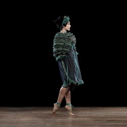 Robe en jersey et organza de soie réversible