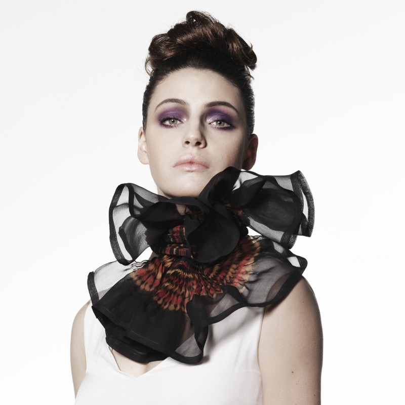 Marché Des Soies 2012, ateliers créatifs, écharpe plissée en organza de soie