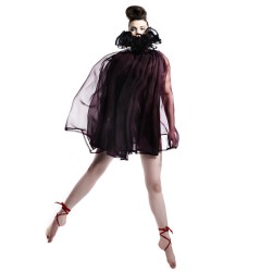 Robe corolle en organza de soie plissé multicolore fabriqué à Lyon, France par Sophie Guyot Soieries