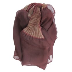 Étole juliette 032 multicolore en organza de soie plissé, teint et fabriqué à Lyon en France par Sophie Guyot Soieries