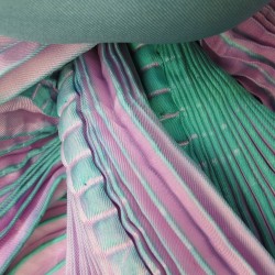 Coulipli 030 multicolored scarf , pleated silk twill by sophie guyot in Lyon France