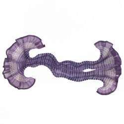 Écharpe courte paplillon bicolore 073 en organza de soie plissé, teint et fabriqué à Lyon en France par Sophie Guyot Soieries