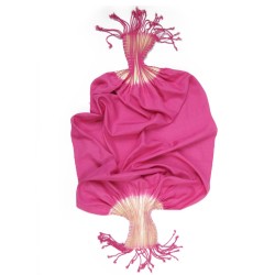 Short pleated and fringed scarf in organic silk canvas, made in Lyon by sophie guyot soieries