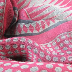 Woven scarf Croix-Rousse midi pink & celadon dots & diamonds made in lyon by sophie guyot silks