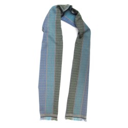 Narrow woven scarf in silk and wool made in Lyon by sophie Guyot silks