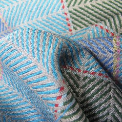 Narrow woven scarf in silk and wool made in Lyon by sophie Guyot silks