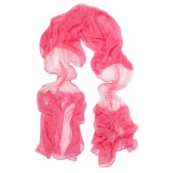 Long pleated two-tone extramousse scarf in silk chiffon by sophie guyot silks lyon france