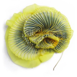 Multicolor pleated BIBI paplillon in silk organza, made in Lyon, France by Sophie Guyot Soieries from a shibori technique