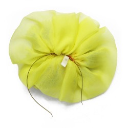 Bibi paplillon multiicolore en organza de soie plissé, teint et fabriqué à Lyon en France par Sophie Guyot Soieries