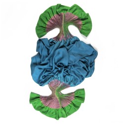 Étole plissenpli maxi multicolore 022 en twill de soie plissé et teint, fabriqué à lyon france sophie guyot soieries