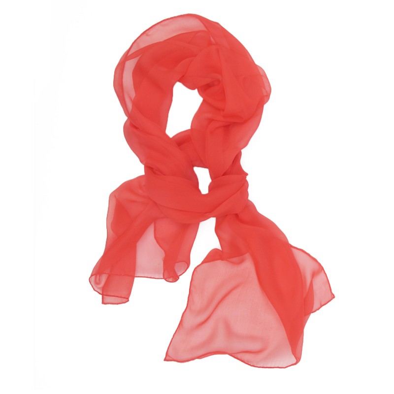 Scarf 180 plain, silk chiffon, rolled finish by sophie guyot silks in lyon france