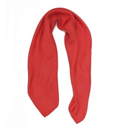 Square 90 plain scarlet red in silk twill, rolled machine by sophie guyot silks in Lyon.