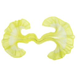 Short scarf paplillon two-tone 033 in pleated silk organza, dyed and made by sophie guyot silks in Lyon France