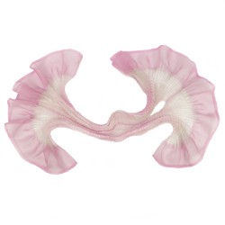 Short scarf paplillon two-tone 040 in pleated silk organza, dyed and made by sophie guyot silks in Lyon France