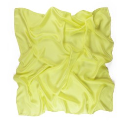 Square 90 plain yellow in silk twill, rolled machine by sophie guyot silks in Lyon.