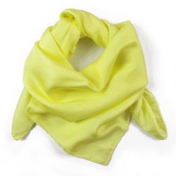 Square 90 plain yellow in silk twill, rolled machine by sophie guyot silks in Lyon.
