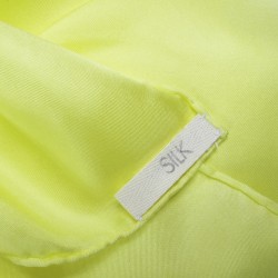 Square 90 plain yellow in silk twill, rolled machine by sophie guyot silks in Lyon.