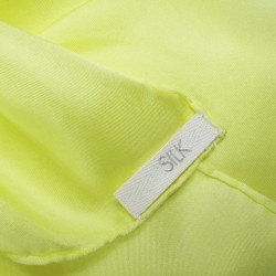 Square 90 plain yellow in silk twill, rolled machine by sophie guyot silks in Lyon.