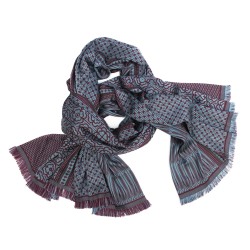 Maxi woven scarf, silk and wool, made in Lyon France by sophie guyot silks and fashion studio